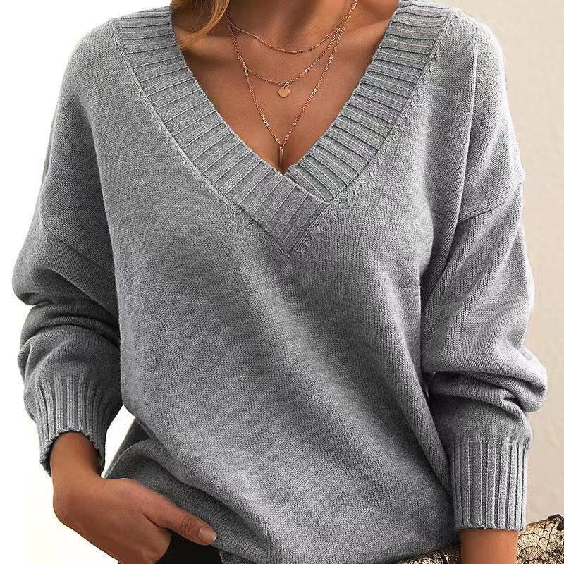 Claire - V-Ausschnitt-Strickpullover