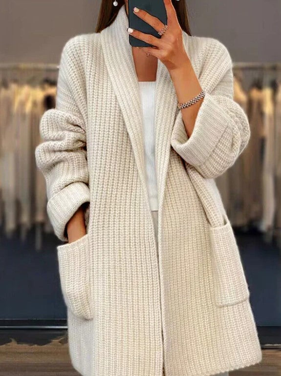 Tamara - Lang gerippte Strickjacke