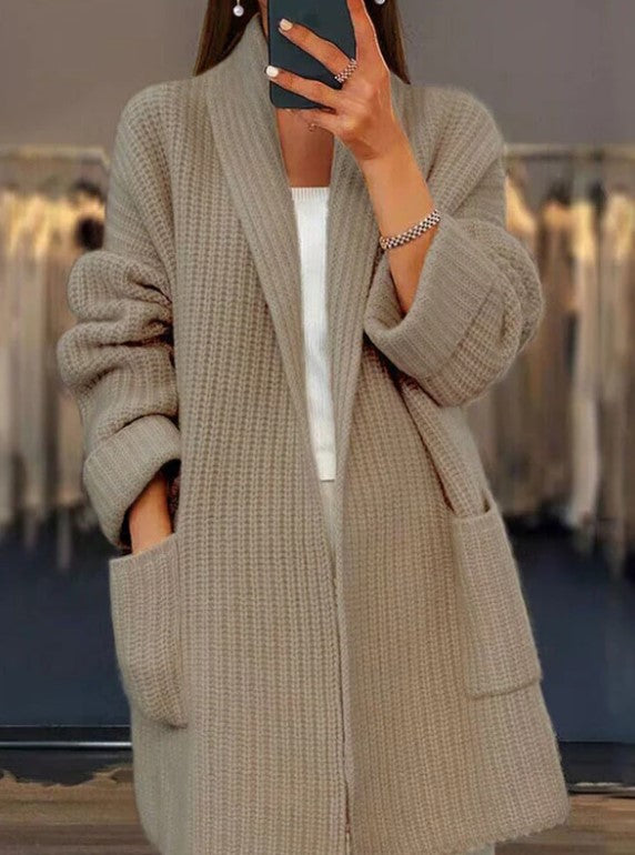 Tamara - Lang gerippte Strickjacke