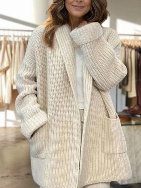 Tamara - Lang gerippte Strickjacke