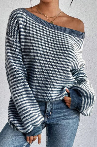 Iris - Gestreifter Strickpullover
