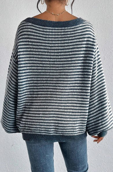 Iris - Gestreifter Strickpullover