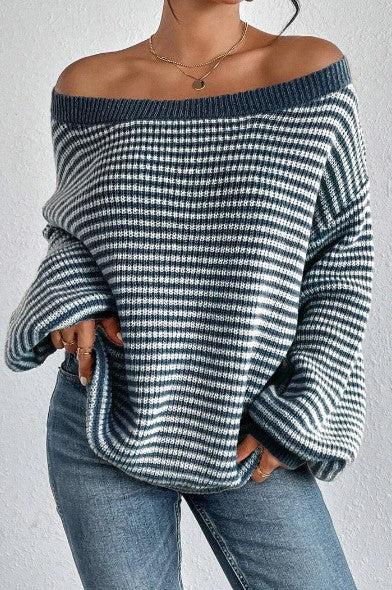 Iris - Gestreifter Strickpullover