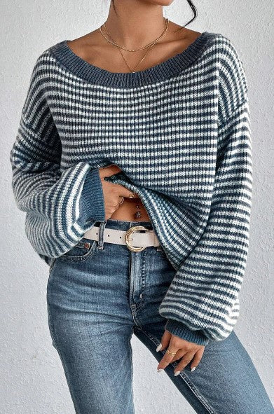 Iris - Gestreifter Strickpullover